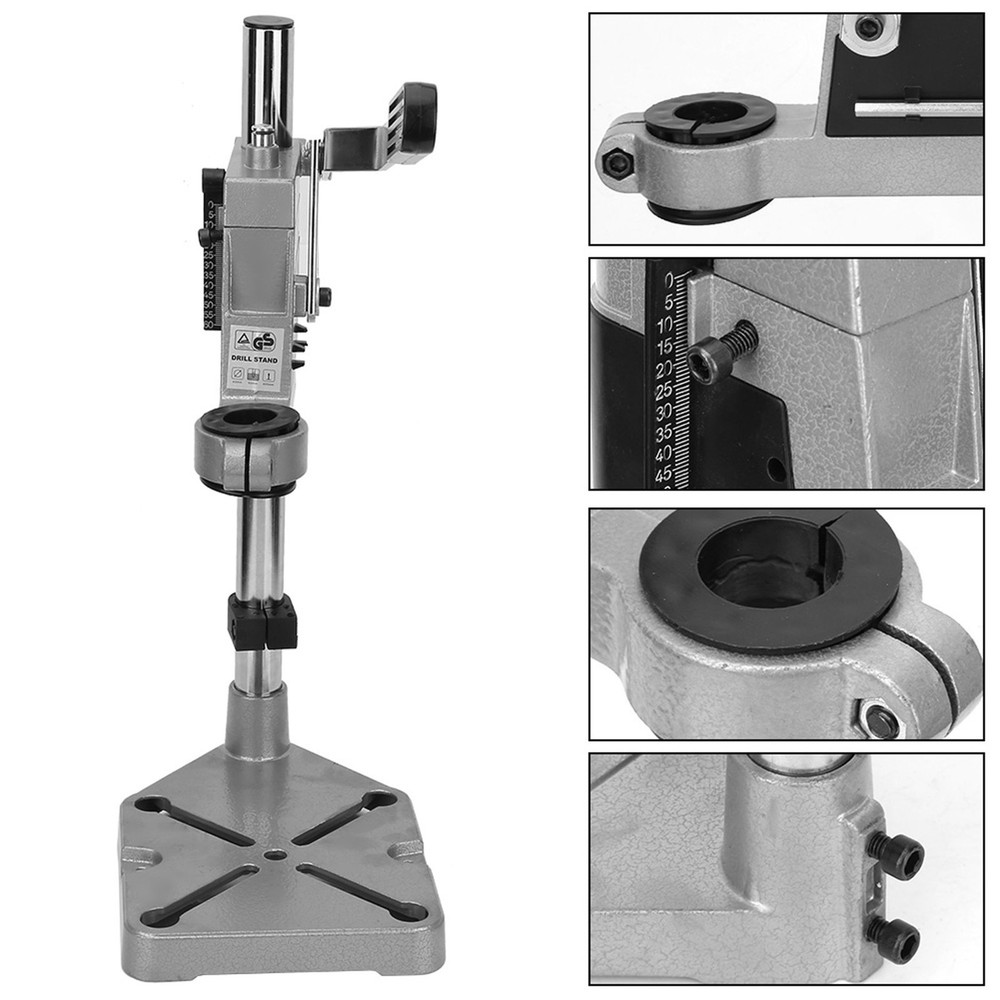 Bench Clamp Drill Press Stand Adjustable Drilling Pedestal Workbench Holder