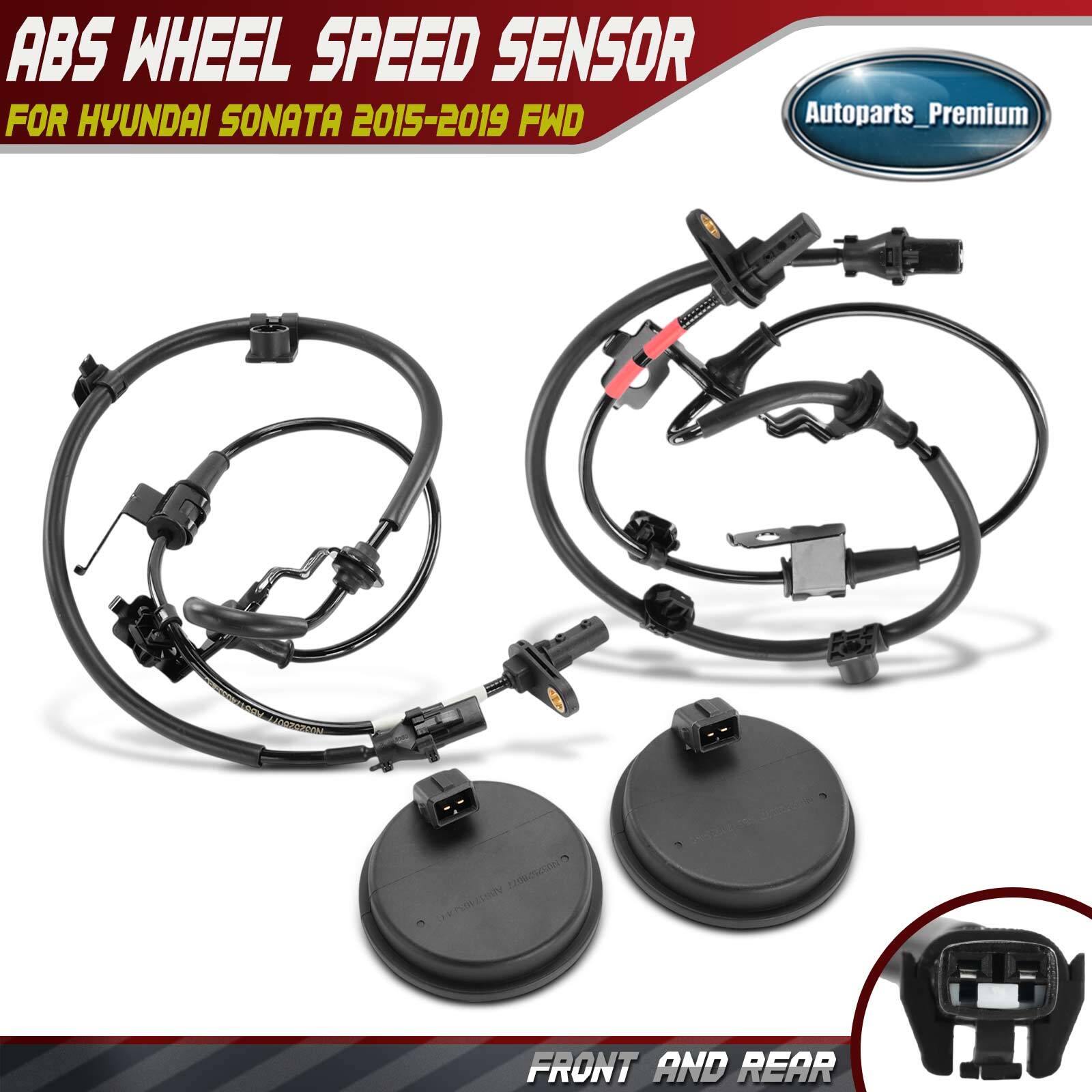 4x Front and Rear Side ABS Wheel Speed Sensor for Hyundai Sonata 2015-2019 FWD
