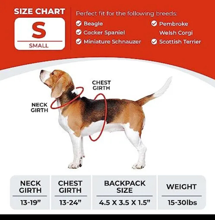 Balbari Dog Backpack Harness No Pull Harness Small Sky Blue