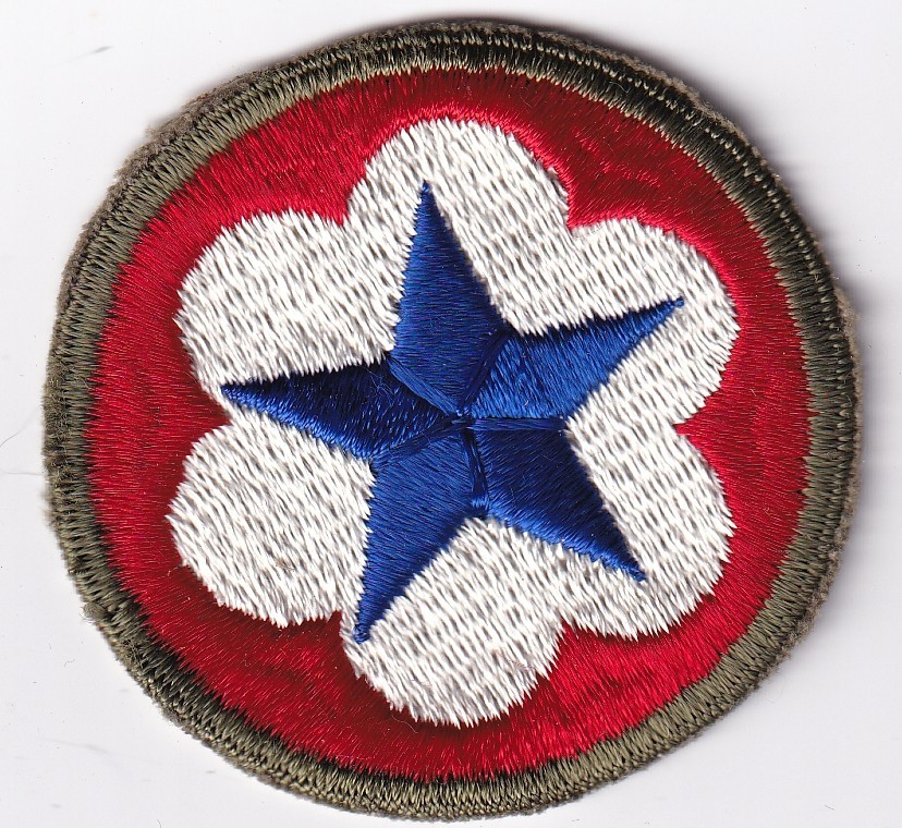 Army Service Forces patch OD green border US Army real WWII make