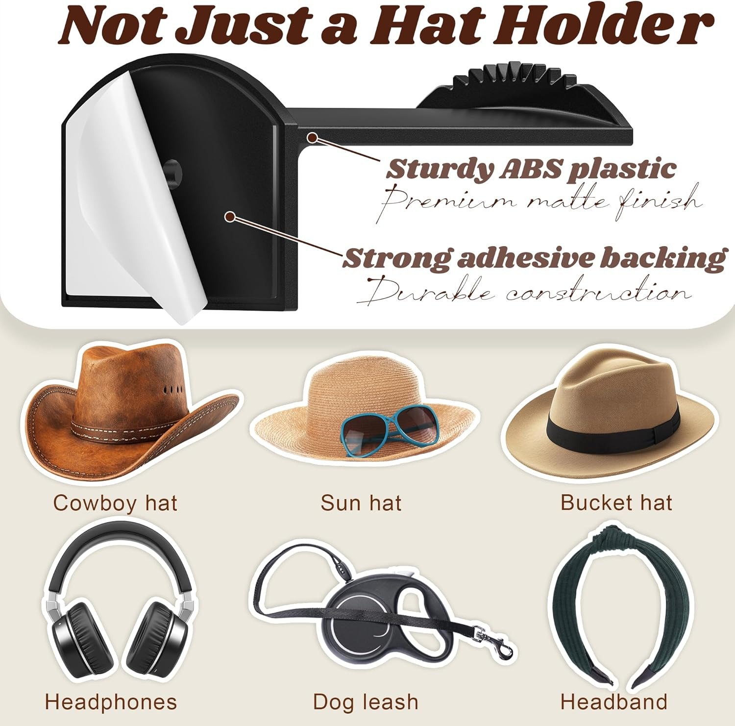 2.9Inch Hat Hooks for Wall - (8 Pack) Cowboy Hat Rack,Suitablesun Hats, Fedora,