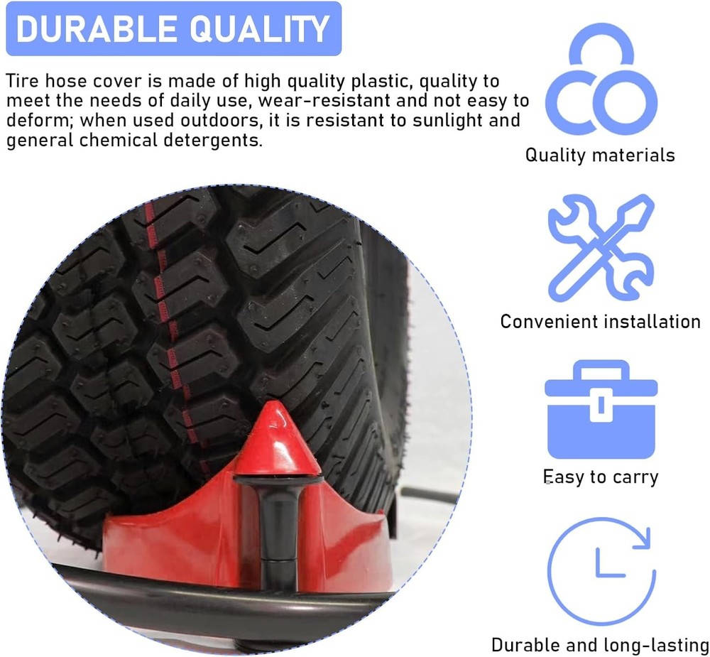 4 PCS Hose Guide, Durable Plastic Tire Hose Guide Preventing Stucking -Red