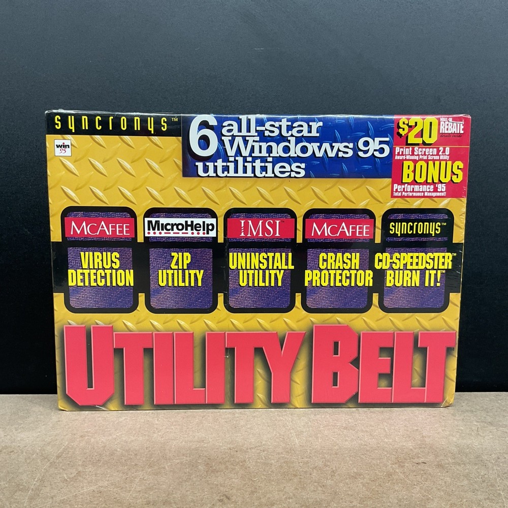 Syncronys 6 All-Star Windows 95 Utilities McAfee MicroHelp IMSI Factory Sealed