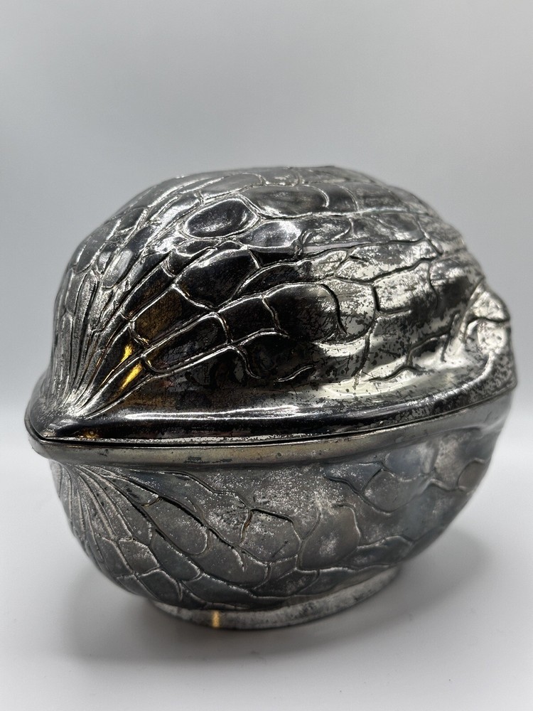 F B Rogers Silver Co Walnut Box 2 piece Trinket Box