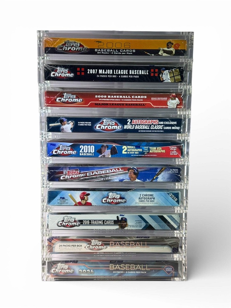 Stackable Premium Acrylic Display Case w/ Magnetic Lid for Trading Cards Shallow