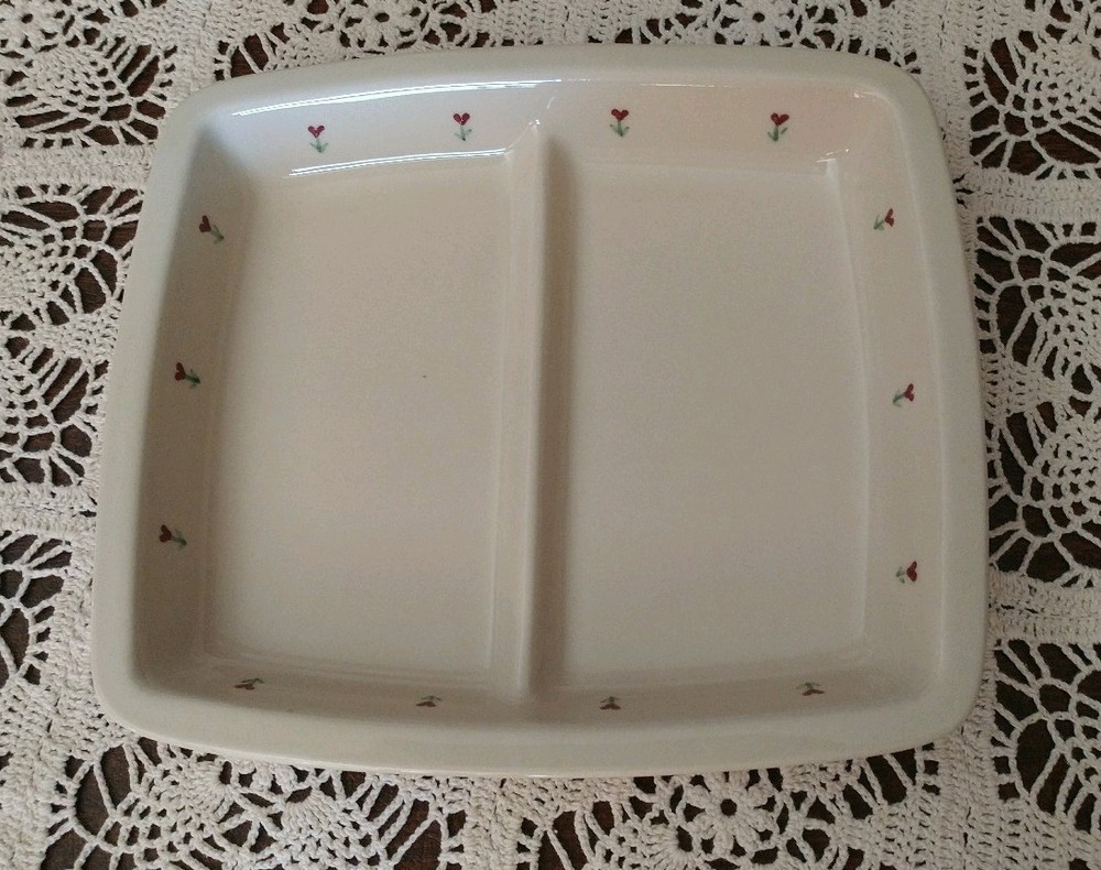 Hartstone Pottery PROVINCIAL POSY 10" Divided Rectangular Serving Platter Dish