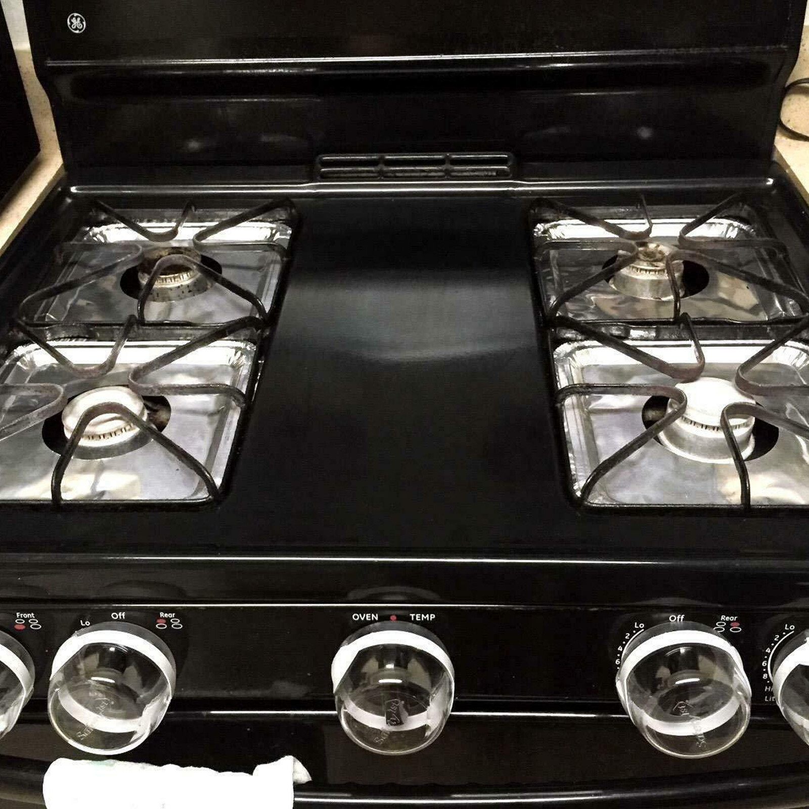 100 Pcs Disposable Aluminum Foil Square Gas Stove Burner Liners Heavy Bib Cover