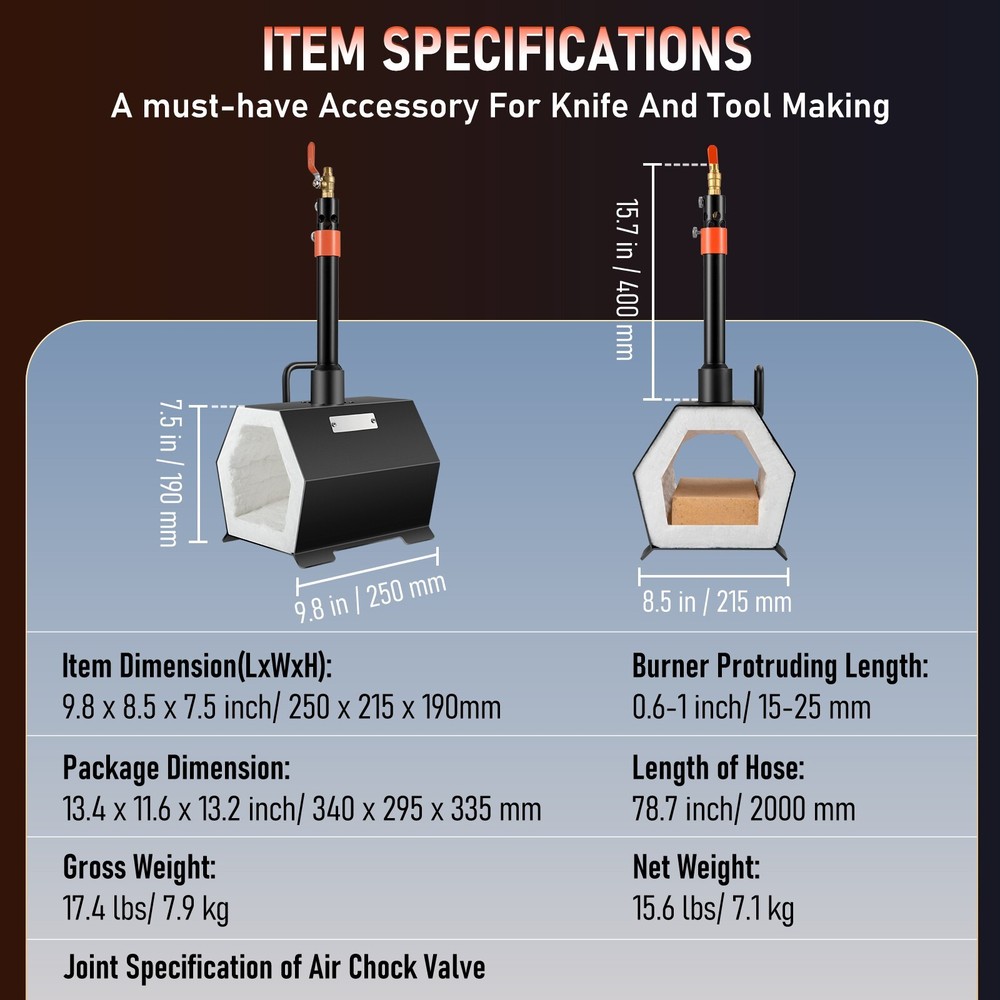 Propane Forge Farrier Forge Single Burner Tool Knife Making Blacksmithing