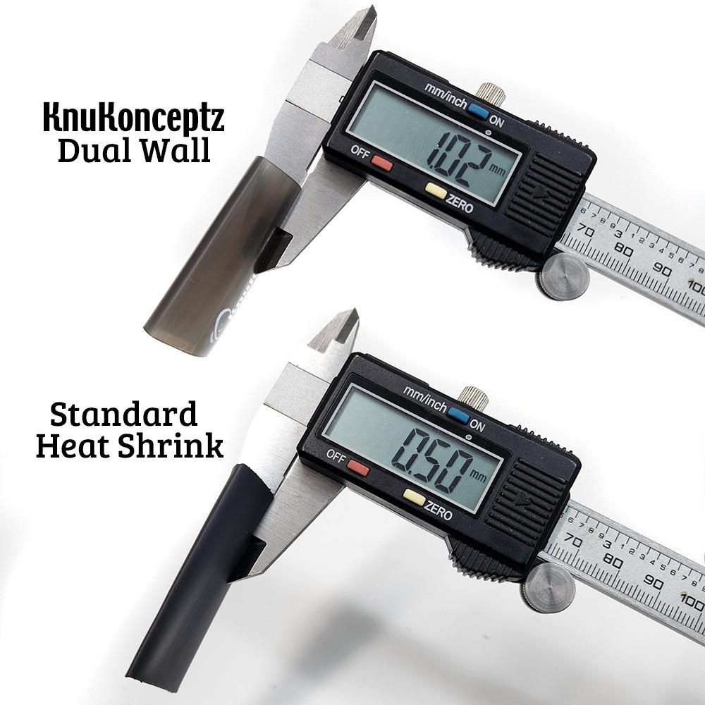 KnuKonceptz Heat Shrink Tubing 3:1 Dual Wall Adhesive Glue Lined Marine 3/4 - 1"