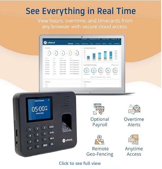 uAttend RE2000 Biometric Timeclock - New In Box