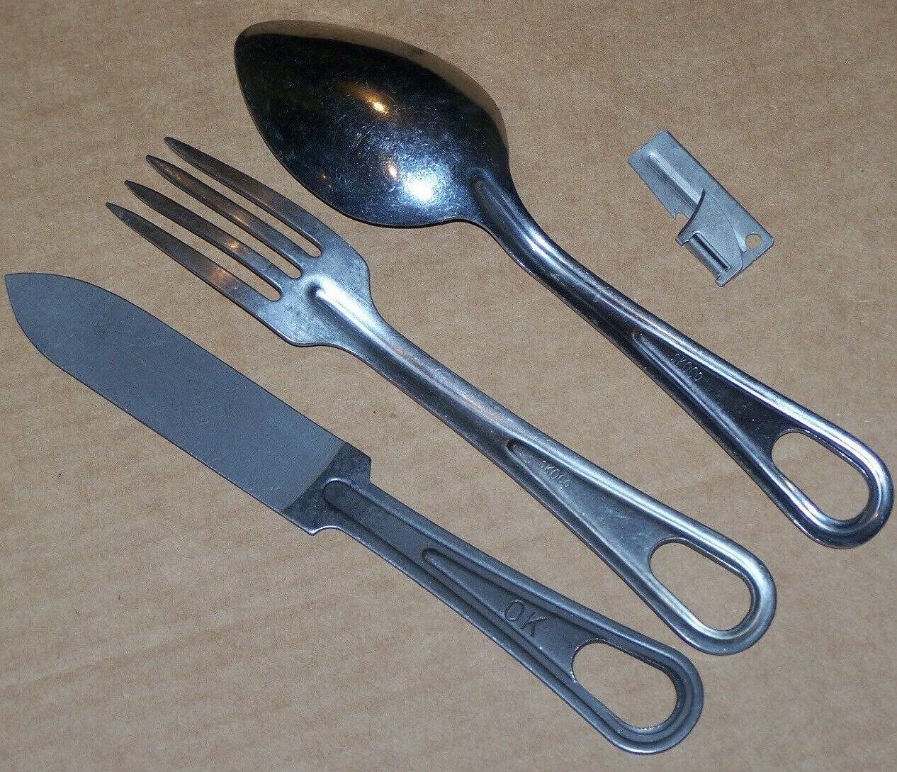 Spoon Knife Fork Utensil SKOCO Utica f Ration Kit Military Camping + Shelby P38