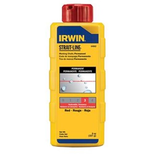 Irwin 64902 8 oz. Strait-Line Permanent Marking Chalk, Exterior Use, Red