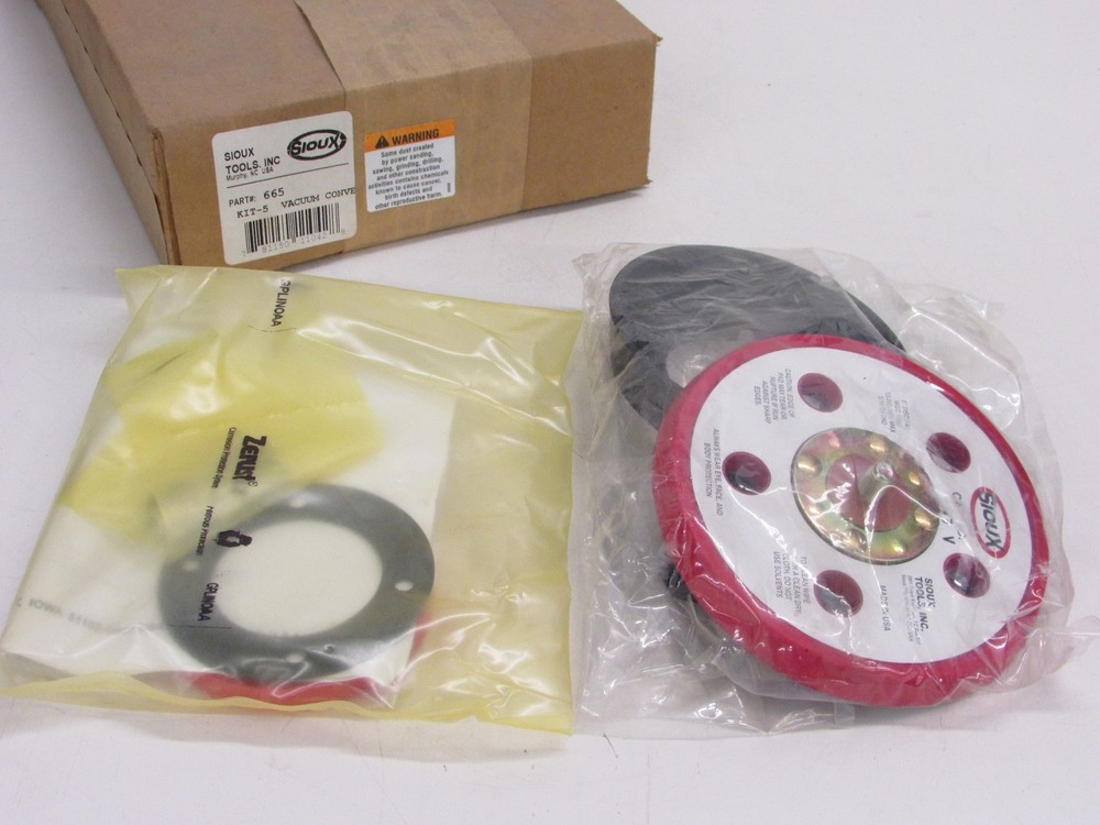 NEW! SIOUX TOOLS VACUUM CONVERSION KIT, #665 FOR AIR RANDOM ORBITAL SANDER