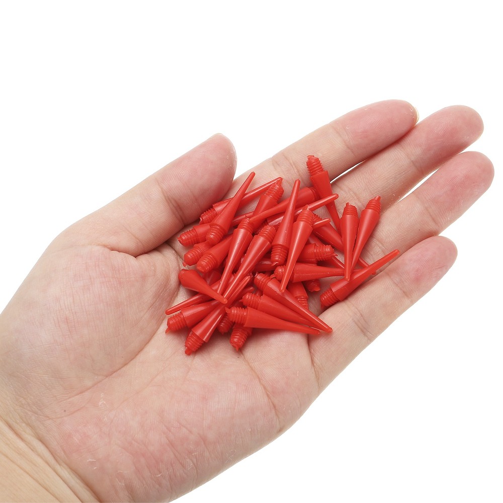 50 Pack Plastic Dart Tips 2BA Thread Soft Dart Tips Red