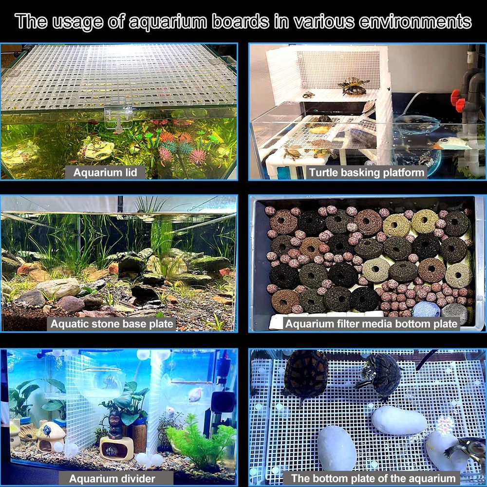 Adjustable Aquarium Fish Tank Divider Filter Bottom Plastic Grid Fish Tank Is...