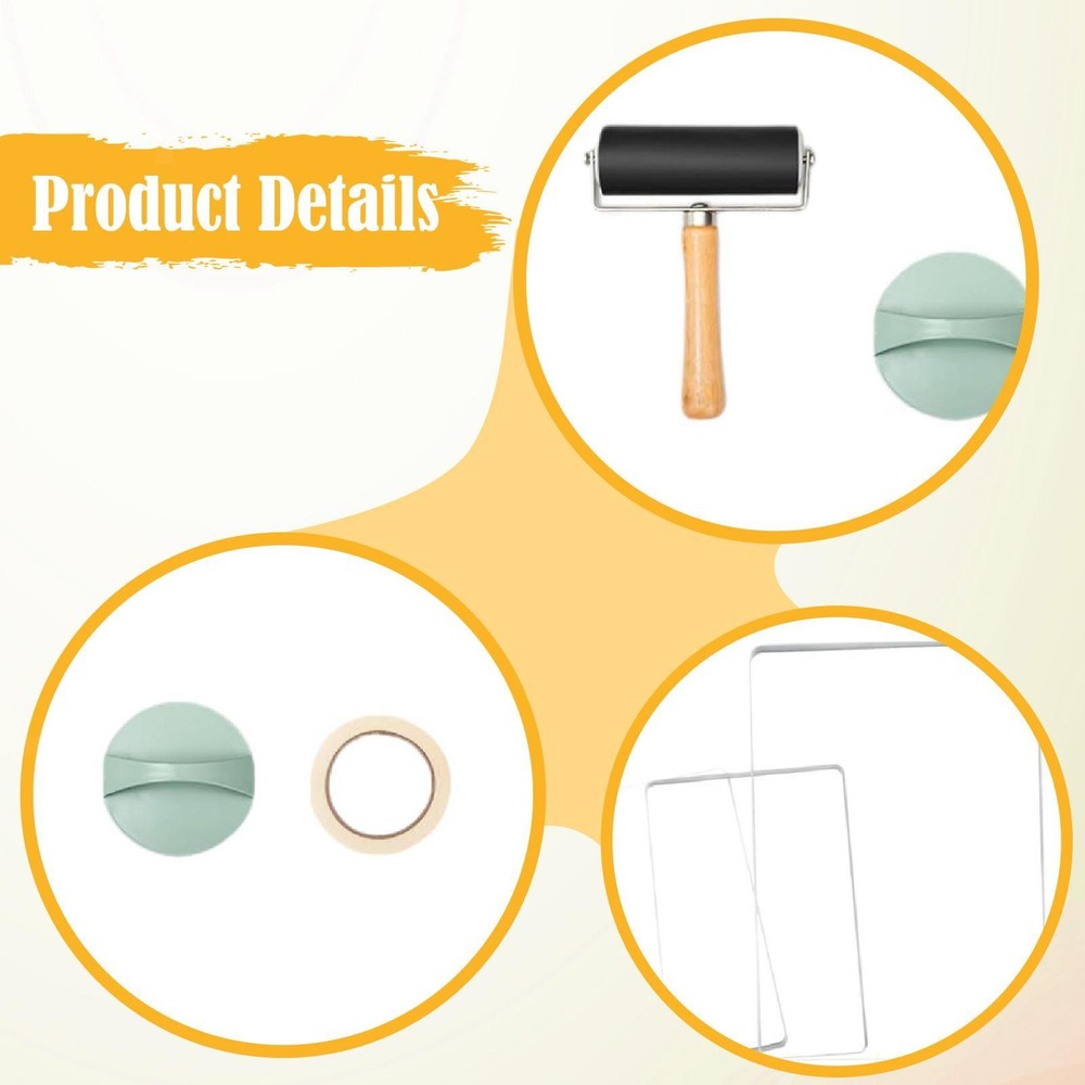Gel Printing Plate Kit Practical Durability with Roller Art Printmaking Tool