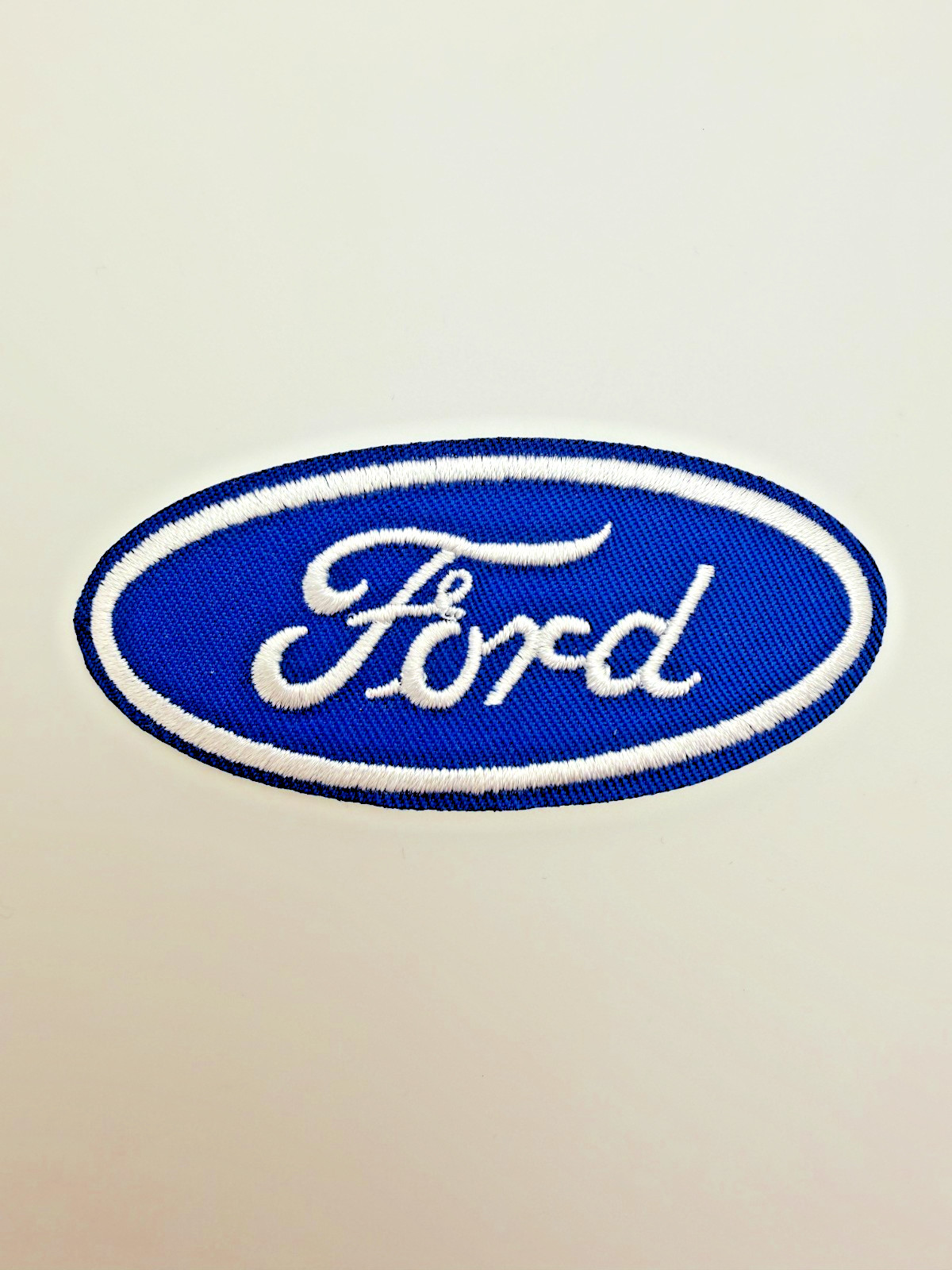 Ford Logo Patch Iron On Blue Oval Embroidered 2.75" x 1.25" Vintage Style