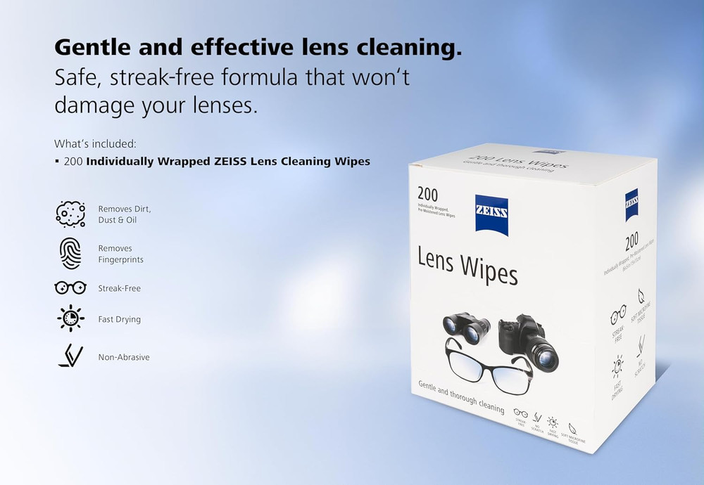 Pre-Moistened Lens Cleaning Wipes, 200 Count