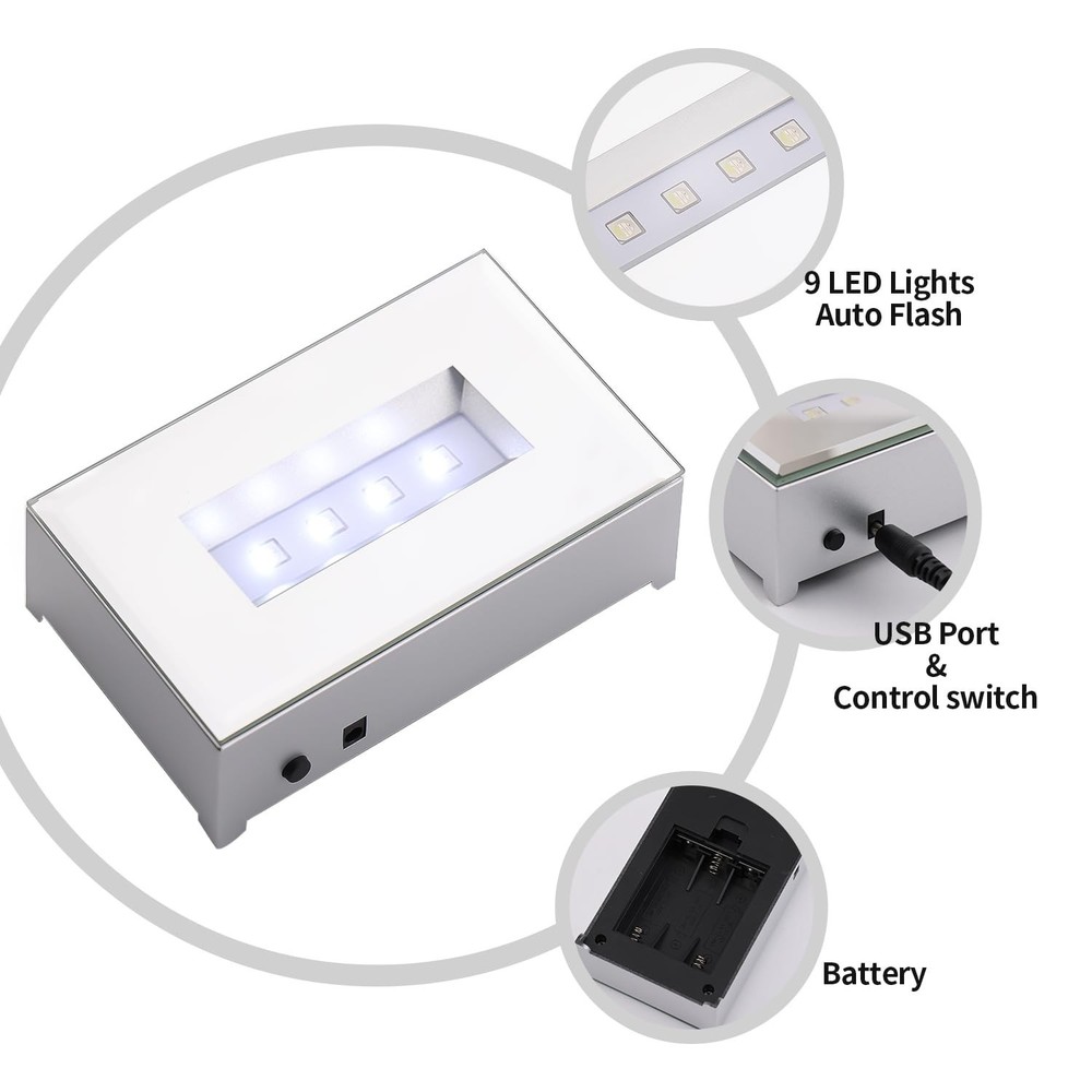 LED Light Base with 7 Color Lights 9 Lighting Modes,Lighted Bases,Lighted Bas...