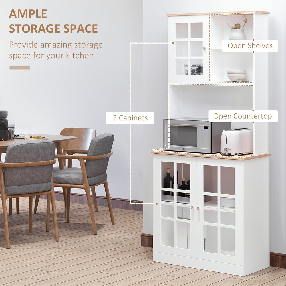 Kitchen Storage Cabinet Sideboard White and Oak
