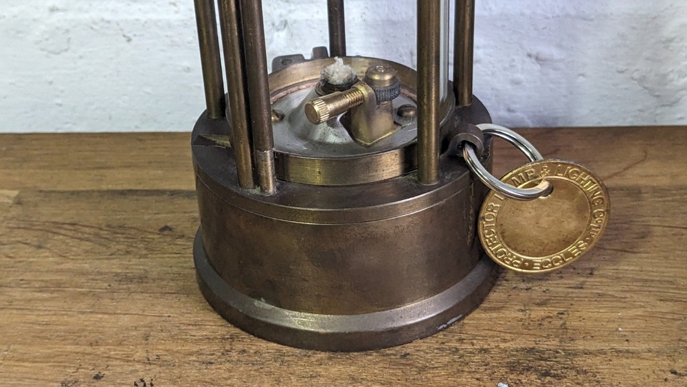 Protector Type 6 Miners Lamp with Working Relighter, Serviced Unissued 1995