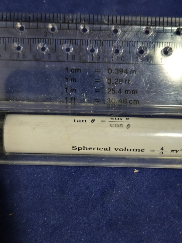 4 Piece Math Set, Measuring Devices, Sterling 3 Sided Ruler, Compass ~ A2104