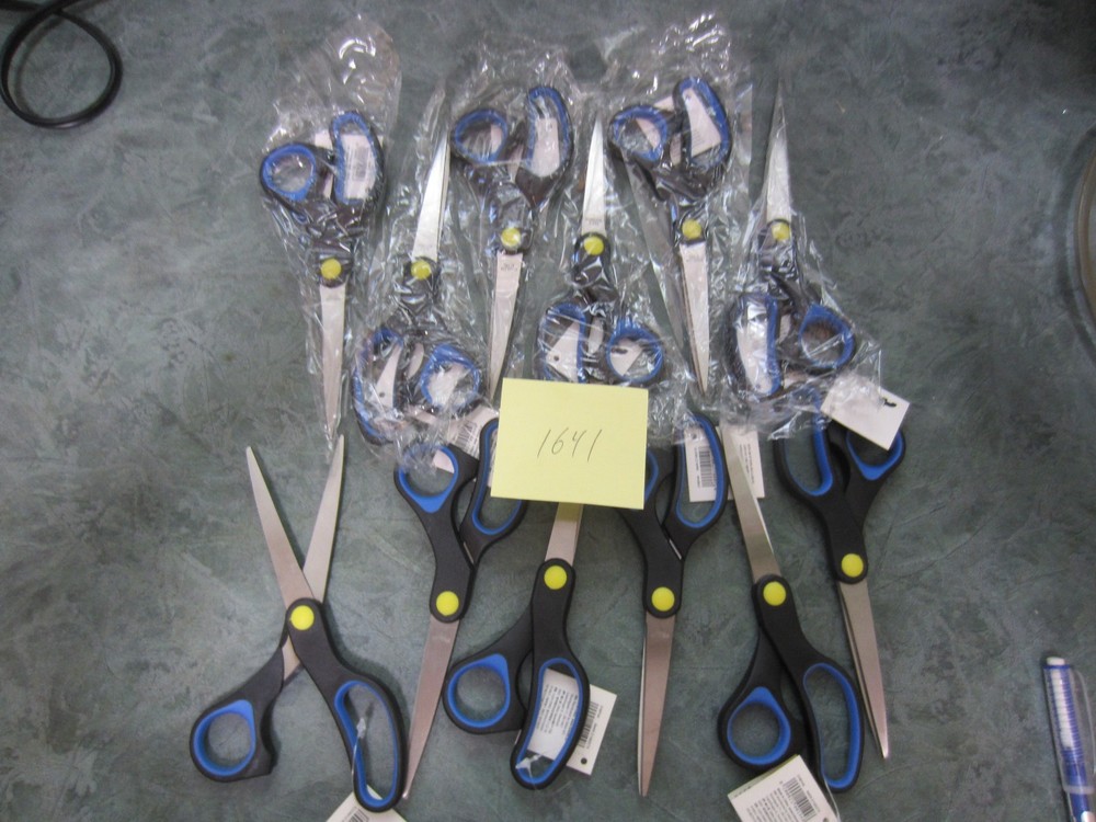 Twelve 6" Household Scissors Stainless Steel Plastic Handle sharp Scissors