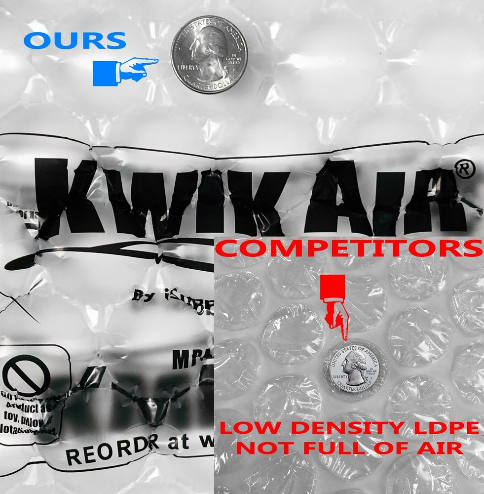 KwikAir® Bubble Cushion Wrap Roll 40' x 12" LARGE 1/2" Bubbles Perforated 10"