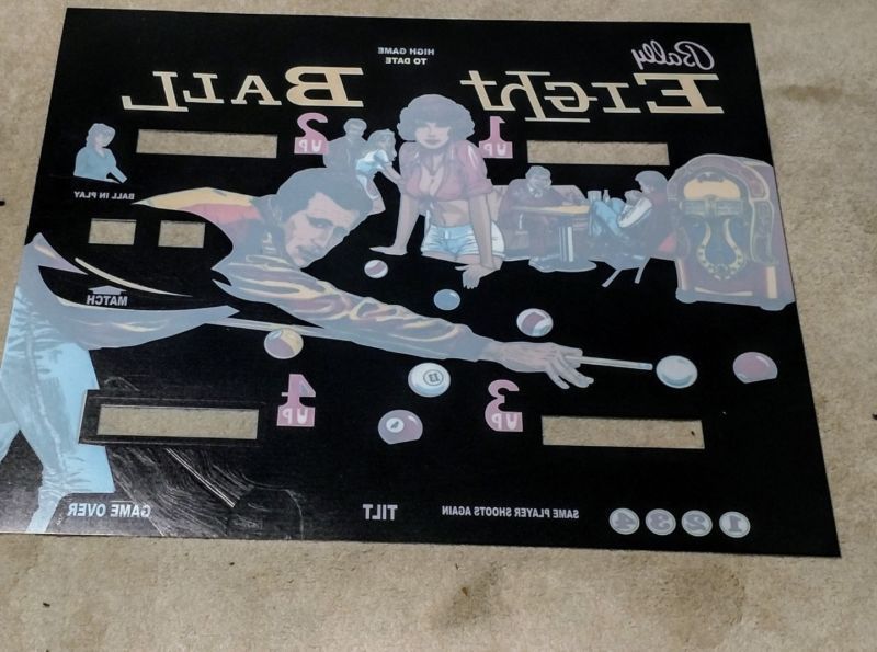 Bally Eight Ball Pinball Machine Translite