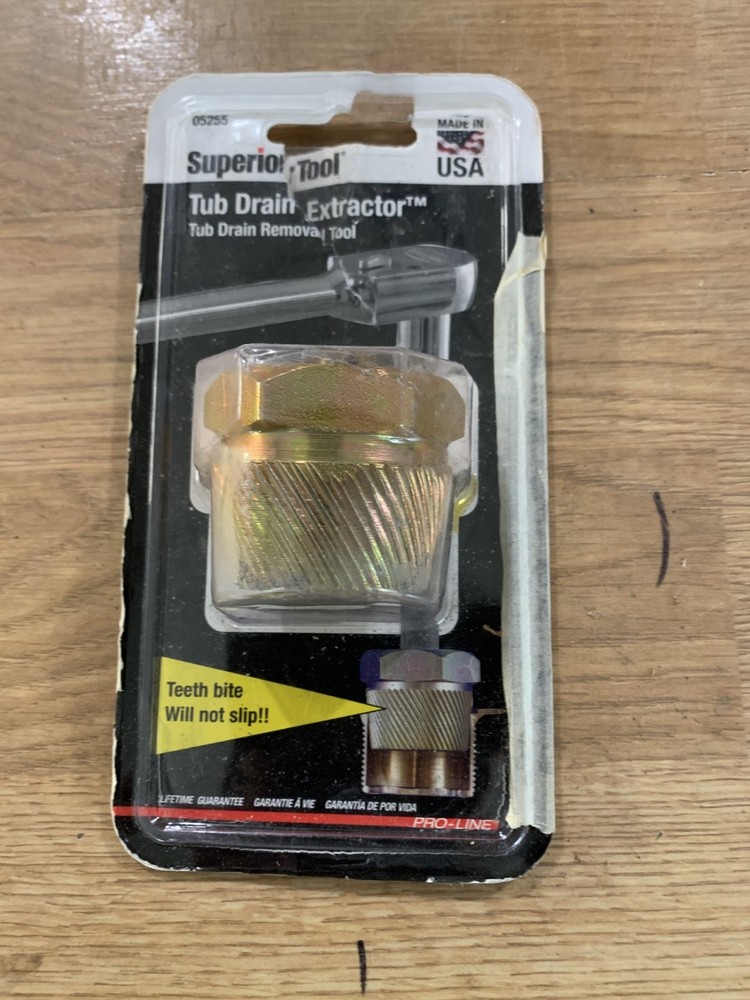 Superior Tool Tub Drain Extractor 1-1/2 L in.