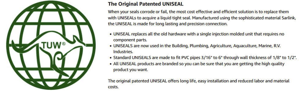 1 1/4" UNISEAL BULKHEAD (10 PACK)