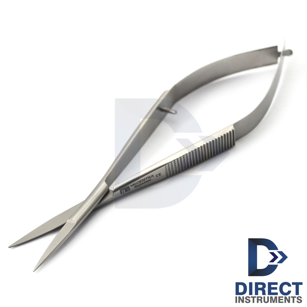 Surgical Micro Iris Noyes Scissor Spring Straight 11.5cm Sharp/Blunt Blades Lab