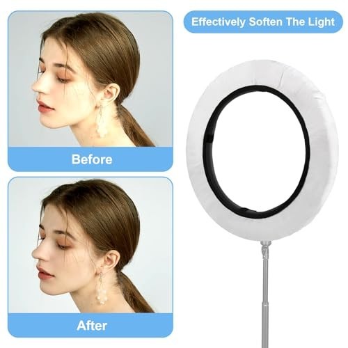 2 Pcs Soft White Light Diffuser Cloth for 16"-18" Ring Light - Photography Studi