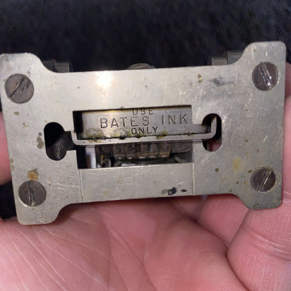Antique Bates Numbering Machine Stamp Consecutive / Repeat