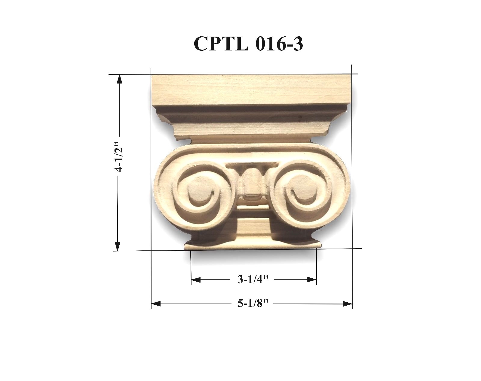 Solid Hardwood Greek/Roman Ionic Capitell