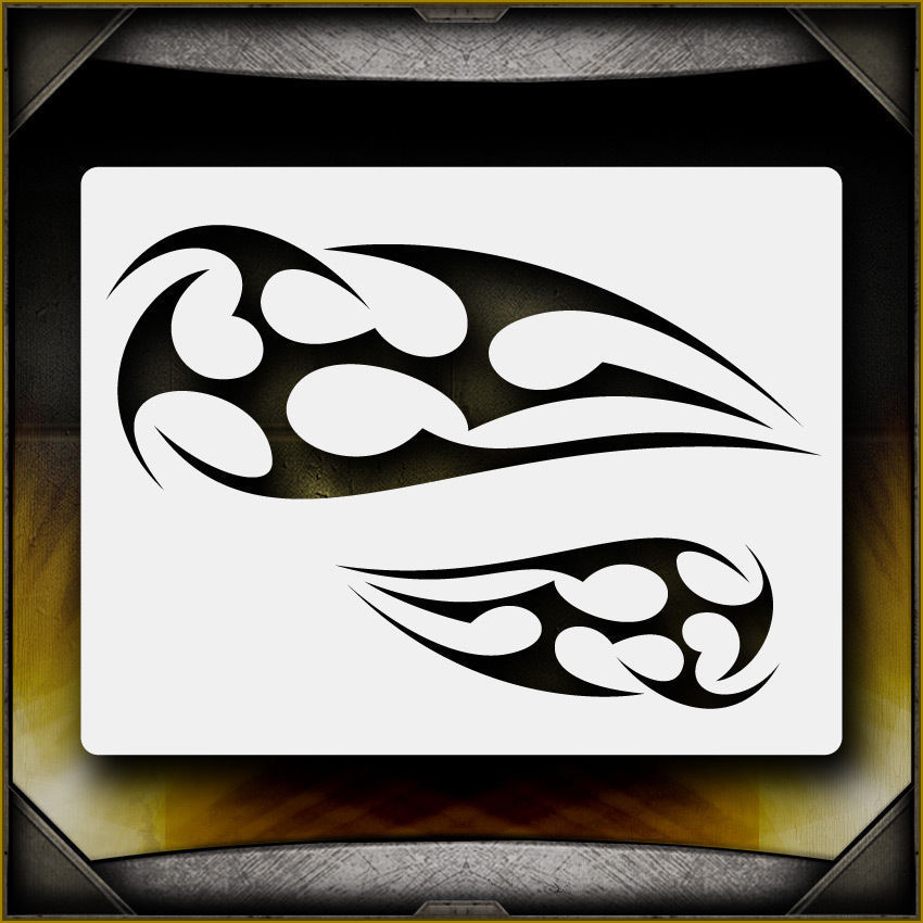 Tribal Flames 6 Airbrush Stencil Template Airsick