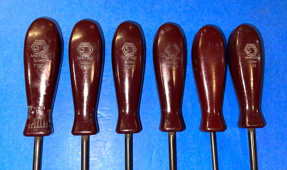 MATCO TOOLS 6 PIECE TORX SCREWDRIVER SET MAROON HANDLES
