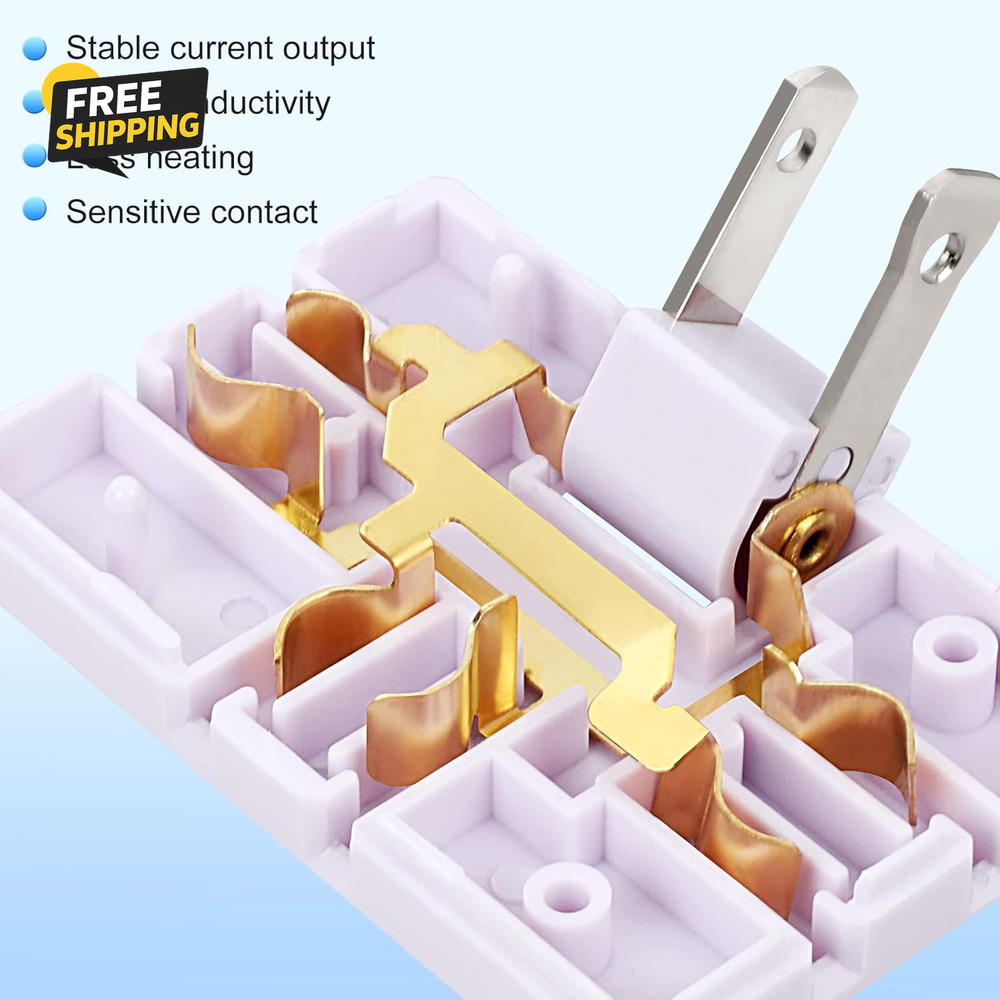 3 Pack AC Flat Wall Outlet Extender Flat Plug Adapter Outlet, Fold-Able