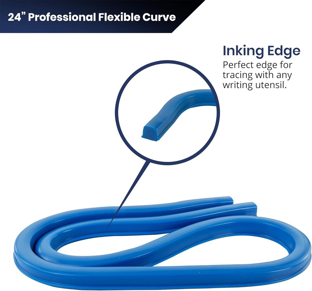 Pacific Arc Flexible Curve 24" with Inking Edge, for Drawing, Pattern Making