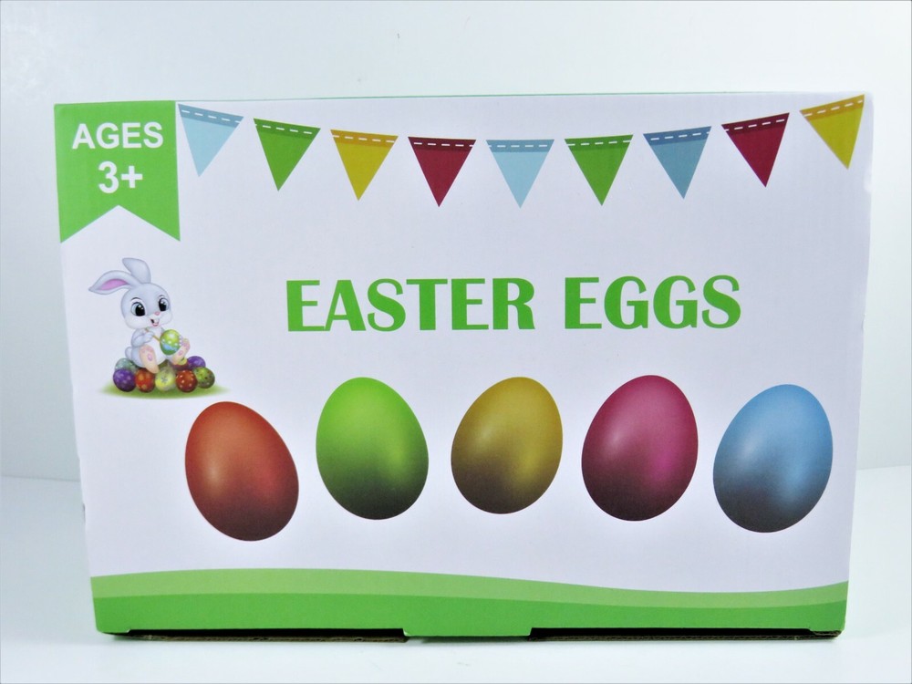 Colorful Bright Plastic Easter Eggs To Fill 43 Pieces Boxed Chicken Egg Size