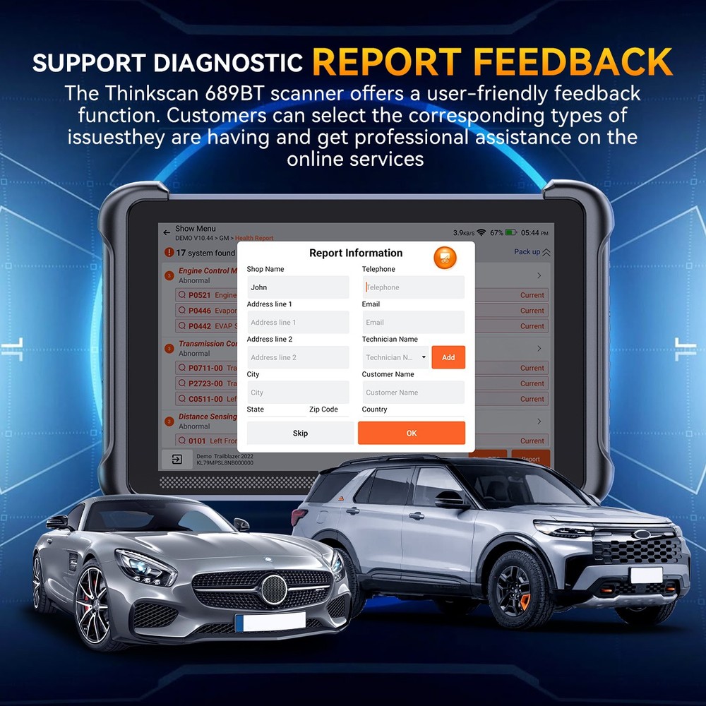 ThinkScan 689BT &THINKTPMS &TKEY101 OBD2 Scanner Diagnostic Key Programmer Tools