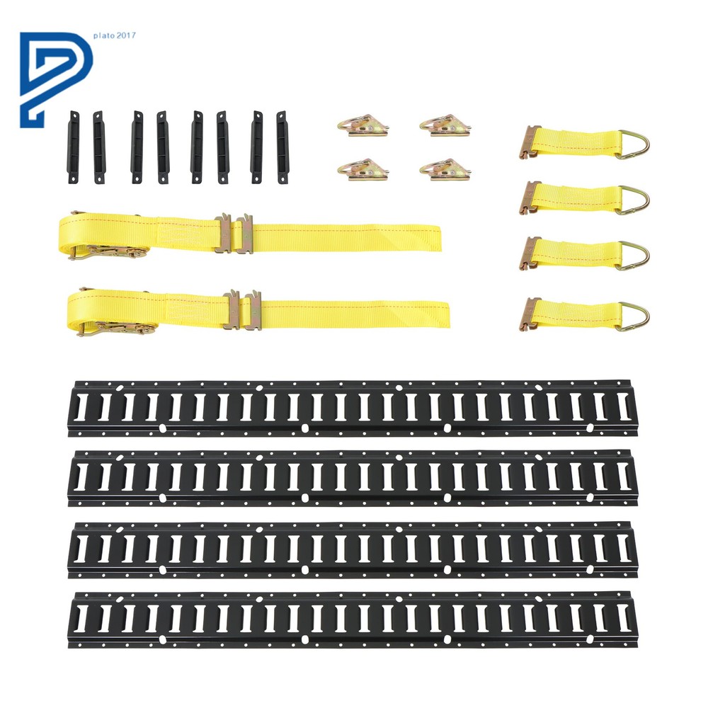 E Track Tie Down Rail Kit  4' E Track Rails End Caps ETrack Straps For Trailers
