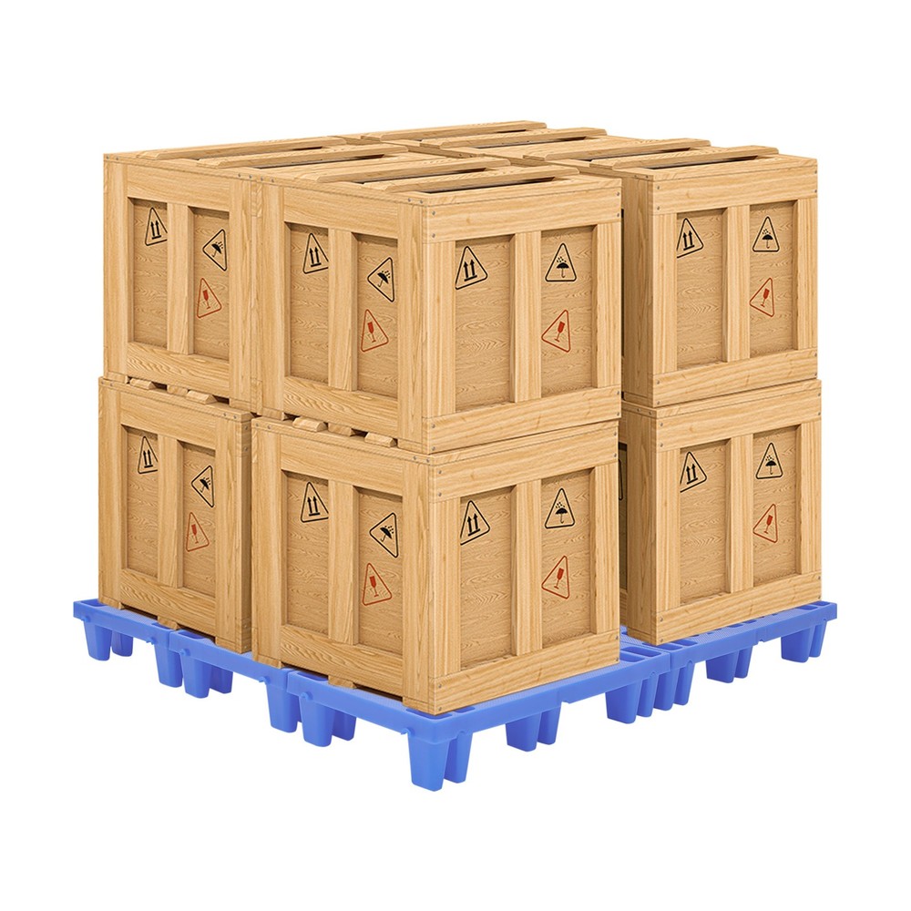 6-Pack Plastic Pallets 20x12x4in, 330lb Capacity Moisture Proof Stackable Pads~~