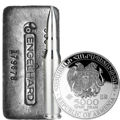 10 oz Silver (Varied Condition, Any Mint, Various Forms) Random Brand