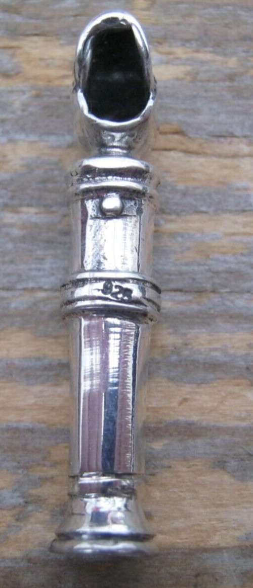 Fabulous Memento Mori Skull Whistle Made In Solid Silver And Stamped 925