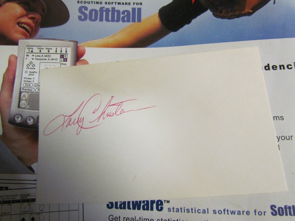 Larry Christenson autographed index card