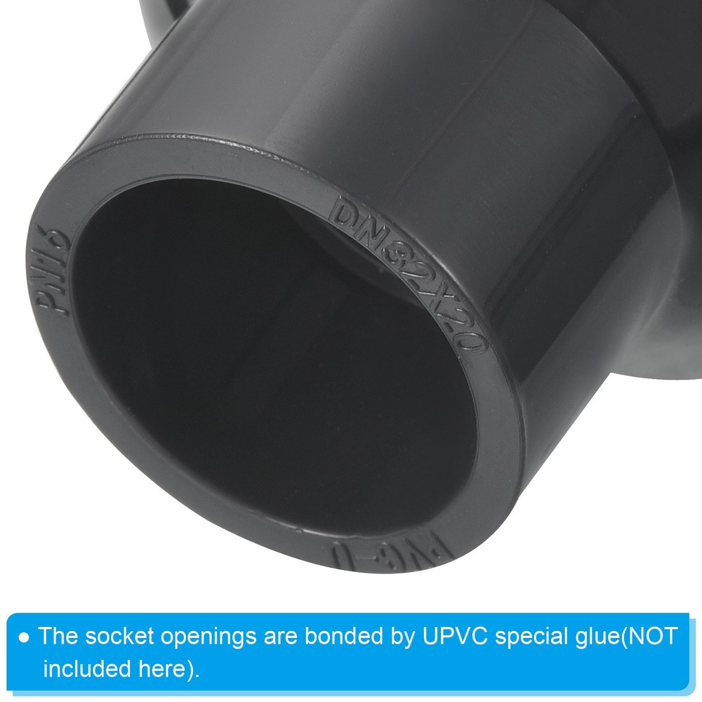 PVC Reducer Pipe Fitting 1.6x1" Socket Coupling Adapter Connector, Grey