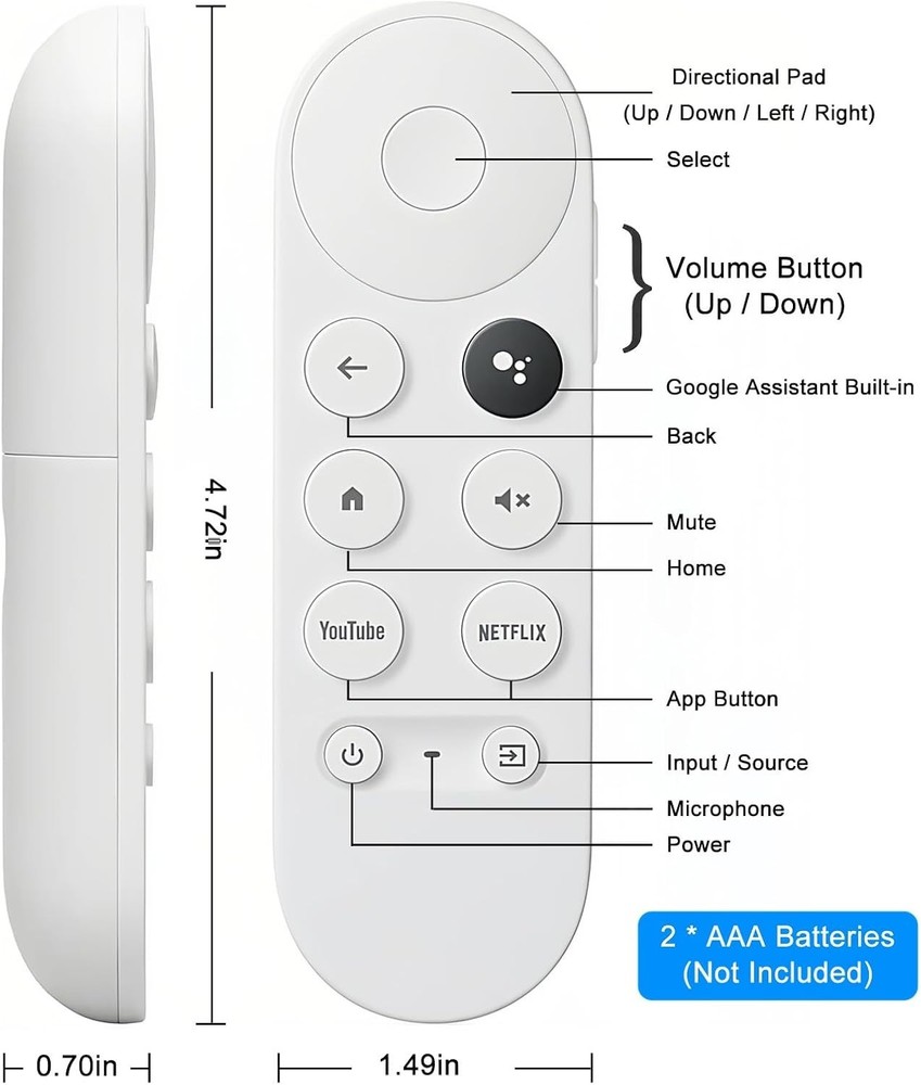 New Replacement For Chromecast With Google TV Voice Bluetooth IR Remote Control*