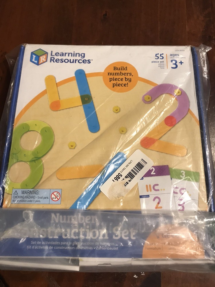 Learning Resources Number Construction - 55 Pieces, Ages 3+ Grades PreK+ New