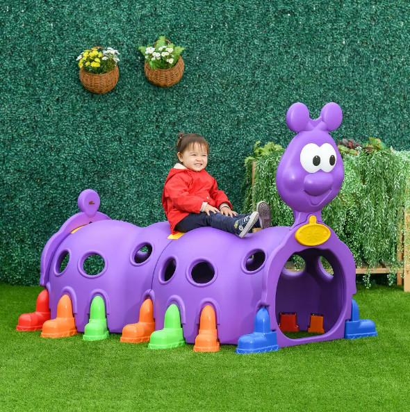 Play Kid Caterpillar Climbing Structure Tunnel Crawling Day Care In Out Door Fun